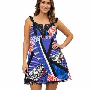 Guess Jeans - Women's Blue and Red Swim Cover-Up